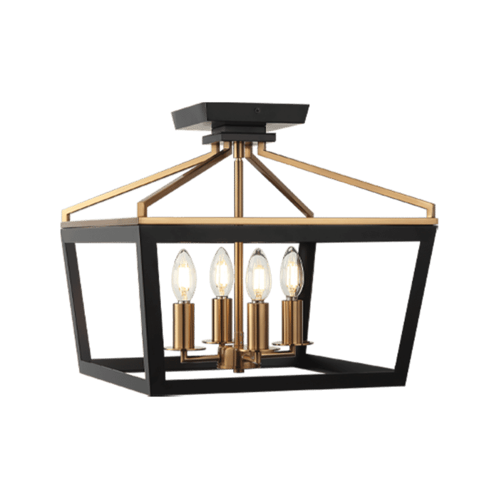 Matteo Mavonshire 1-Light Ceiling Light In Black With Aged Gold Brass Matteo Mavonshire 1-Light Ceiling Light In Black With Aged Gold Brass