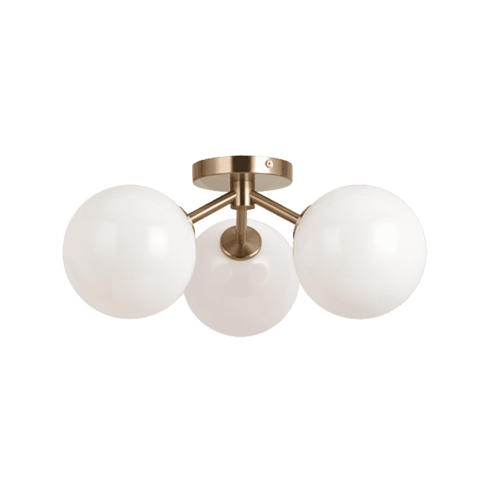 Matteo Novo 3-Light Ceiling Light In Aged Gold Brass Matteo Novo 3-Light Ceiling Light In Aged Gold Brass