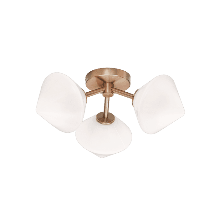 Matteo Novo 3-Light Ceiling Light In Aged Gold Brass Matteo Novo 3-Light Ceiling Light In Aged Gold Brass