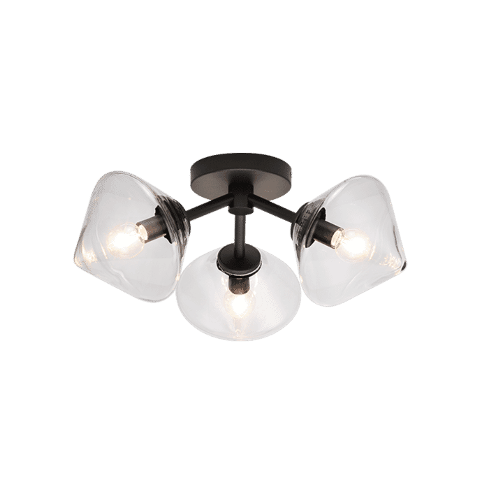 Matteo Novo 3-Light Ceiling Light In Black Matteo Novo 3-Light Ceiling Light In Black