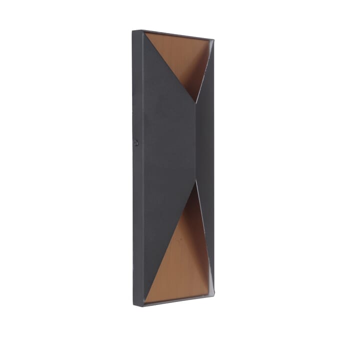 Craftmade Peak 14" Outdoor Wall Light in Textured Black with Satin Brass Craftmade Peak 14" Outdoor Wall Light in Textured Black with Satin Brass