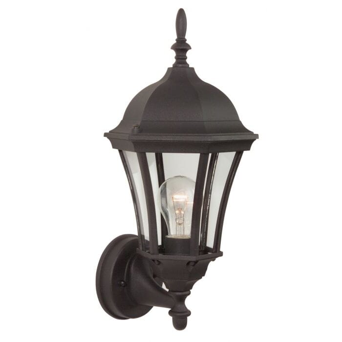 Craftmade Curved Glass 17" Outdoor Wall Light in Textured Matte Black Craftmade Curved Glass 17" Outdoor Wall Light in Textured Matte Black
