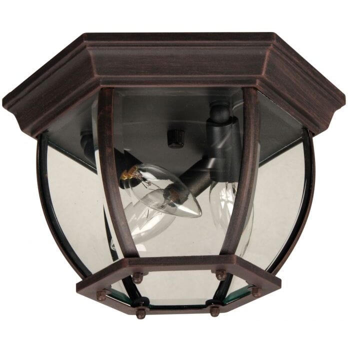 Craftmade Bent Glass 7" Outdoor Ceiling Light in Rust Craftmade Bent Glass 7" Outdoor Ceiling Light in Rust