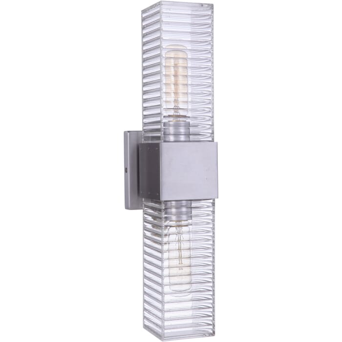 Craftmade Ridge 2-Light Outdoor Wall Light in Satin Aluminum Craftmade Ridge 2-Light Outdoor Wall Light in Satin Aluminum