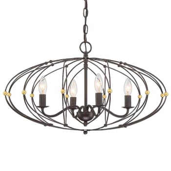 Crystorama Zucca 4-Light Chandelier in English Bronze And Antique Gold