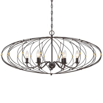 Crystorama Zucca 6-Light Chandelier in English Bronze And Antique Gold