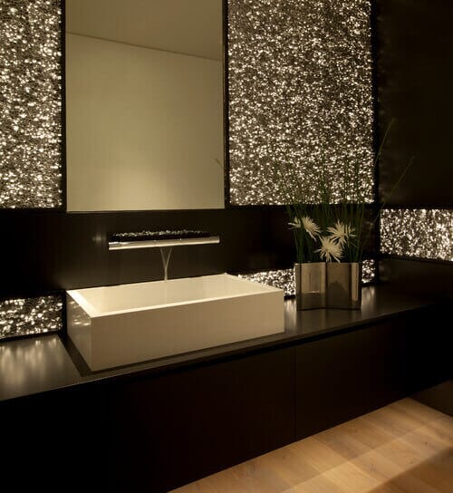 LED tape light can help you get looks like this stunning powder room. Photo credit: Contemporary Powder Room by Laguna Beach Architects & Building Designers Aria Design Inc
