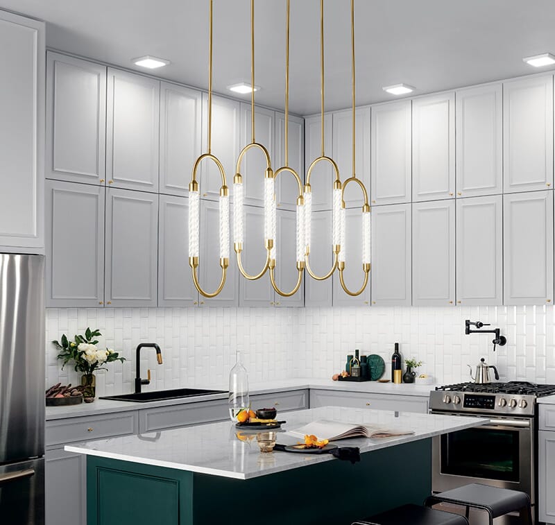 Adding new lighting to a room can change how you see the space. Pictured here is Elan 84146. Quick Renovation Ideas for the New Year - LightsOnline Blog