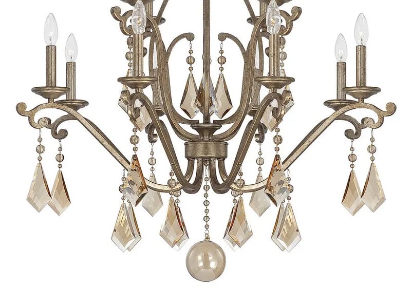 A chandelier with colored crystals - LightsOnline Blog