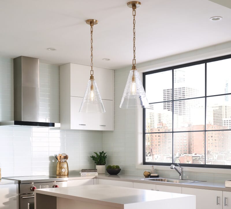 Mixed Metals Lighting - Brass pendants and chrome faucet - LightsOnline Blog