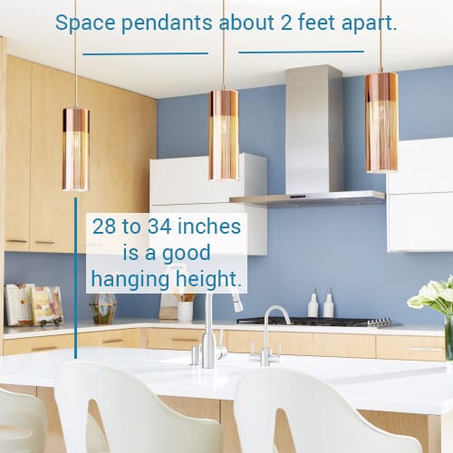 Right Size Lighting Fixture, How To Size Lights Over Kitchen Island