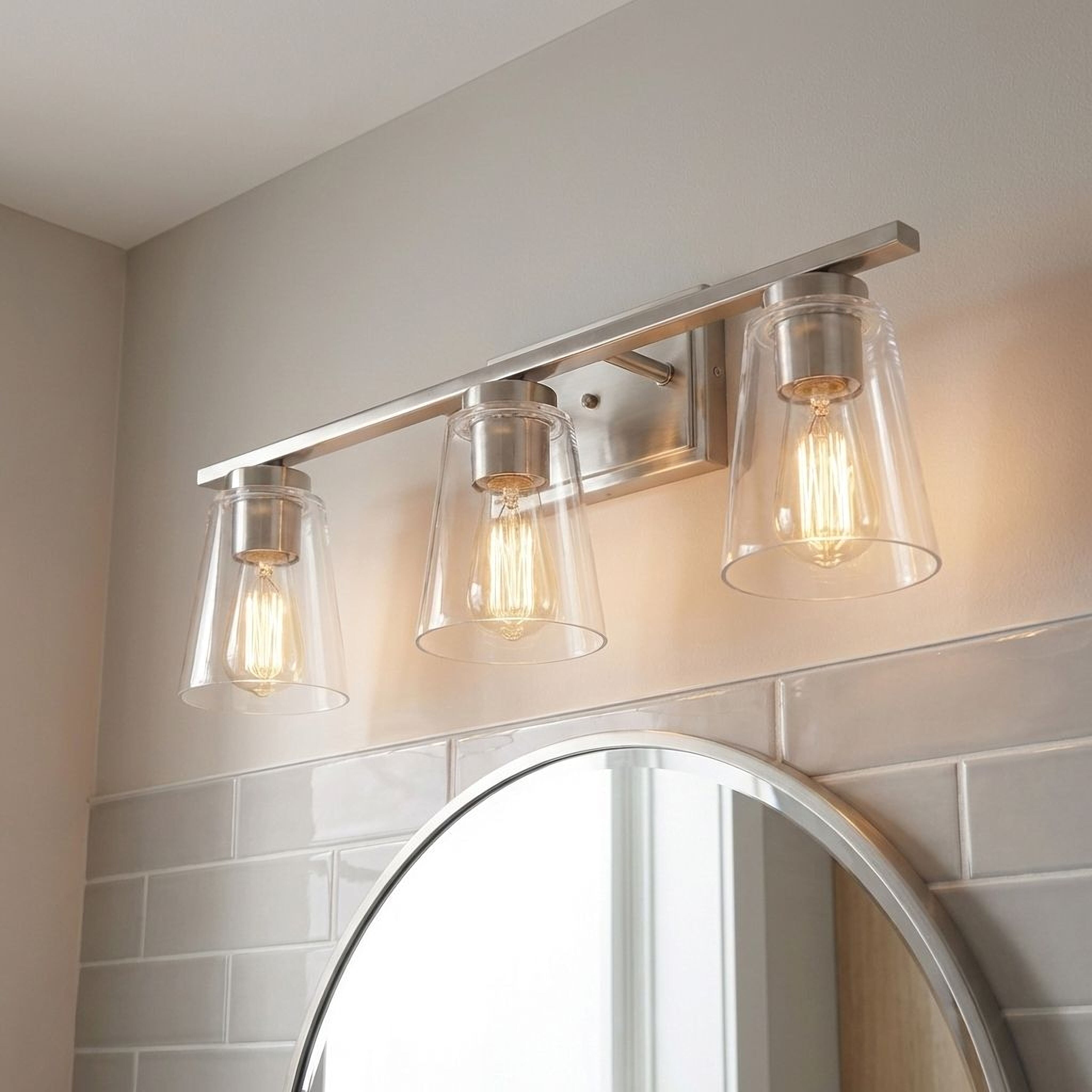 Photos - Chandelier / Lamp SAVOY House  House Calhoun 3-Light Bathroom Vanity Light in Satin Nickel - 8-1020-3-SN 8-1020-3-SN 