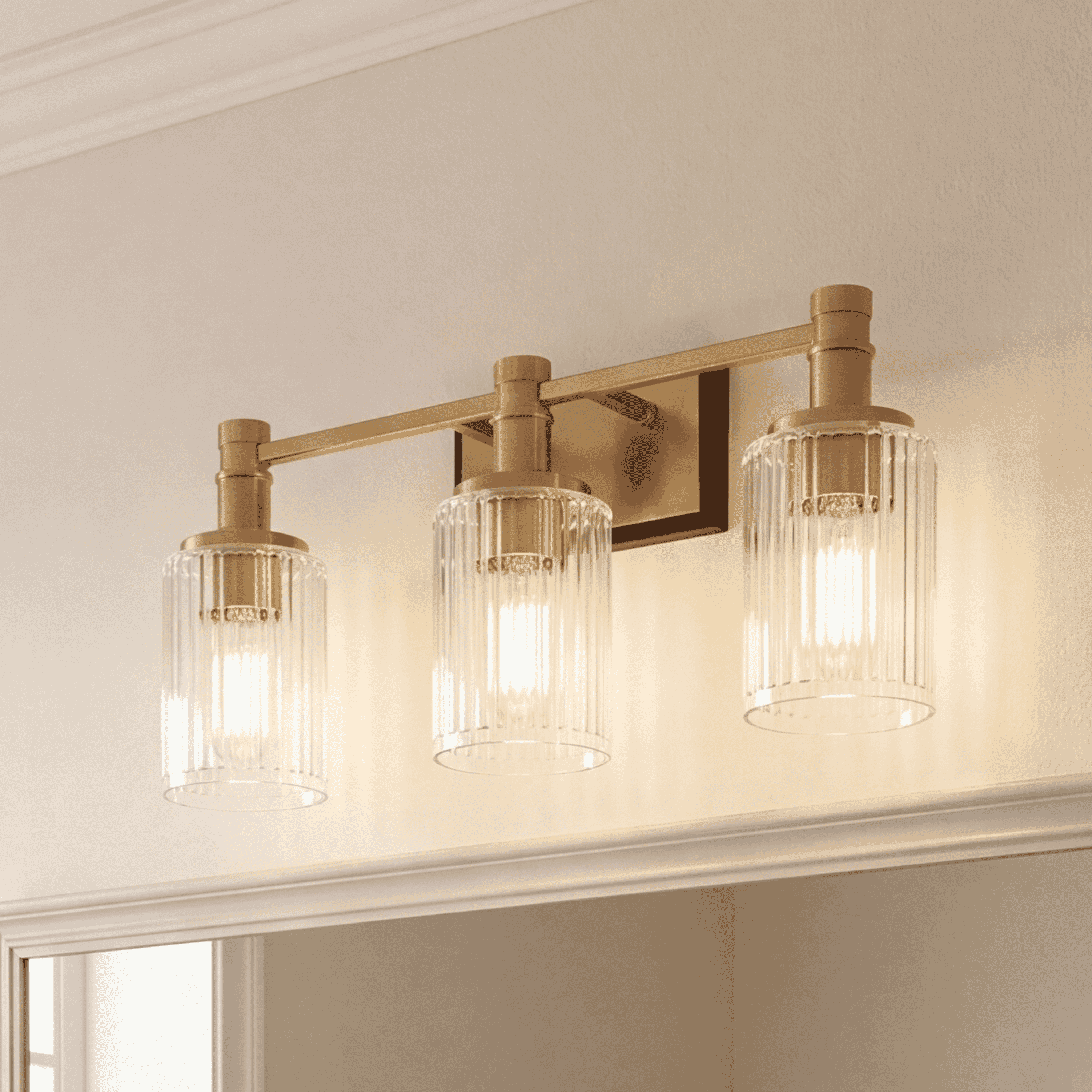 Photos - Chandelier / Lamp Savoy House Concord 3-Light Bathroom Vanity Light in Matte Black with Warm Brass 8-1102-3-143