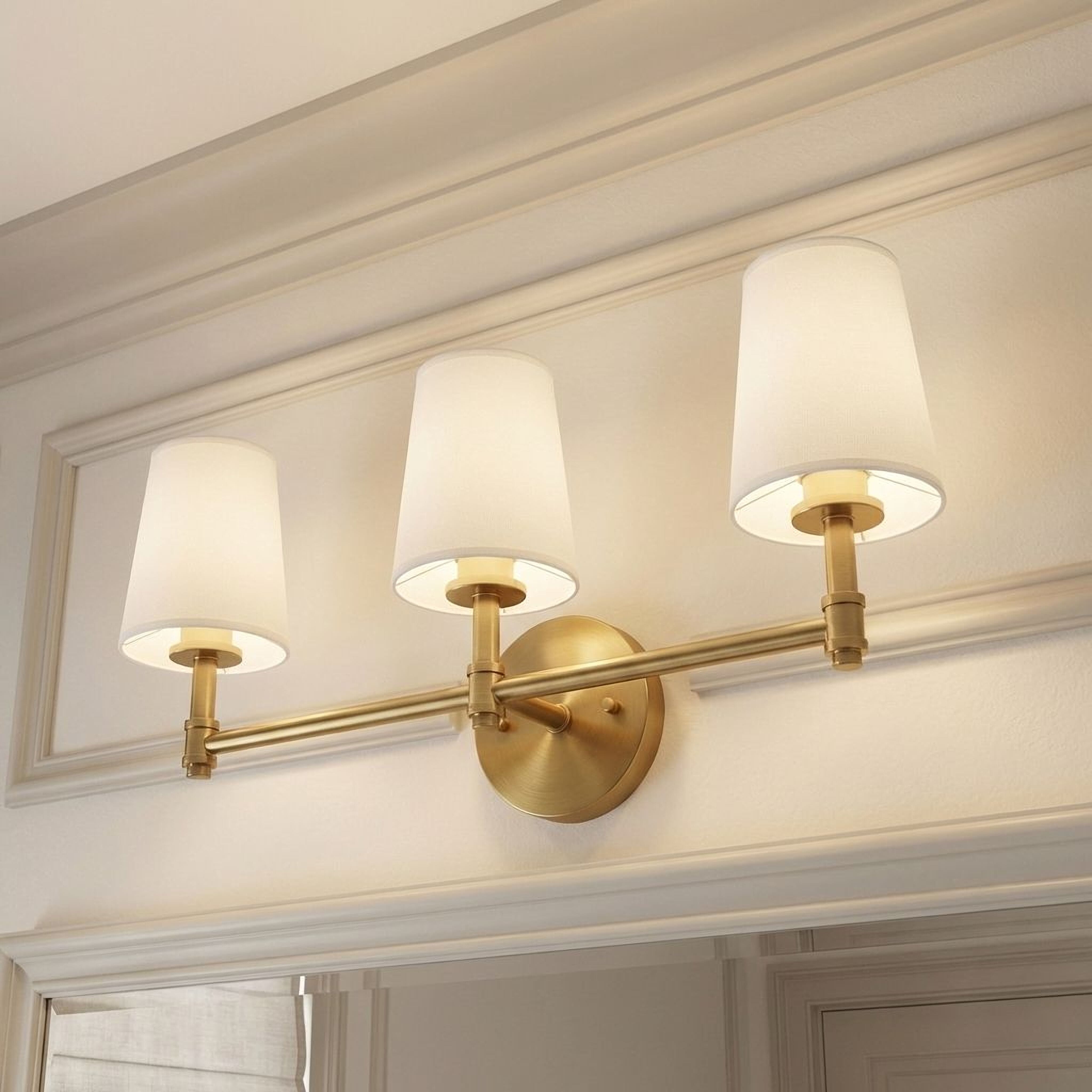 Photos - Chandelier / Lamp Meridian Trade Winds Lighting Trade Winds Coyle 3-Light Bathroom Vanity Light in Natural Brass - TW82251NB TW82251NB